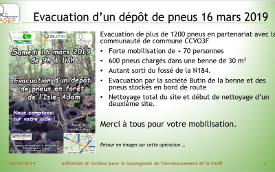 Evacuation d'un dépôt de pneus